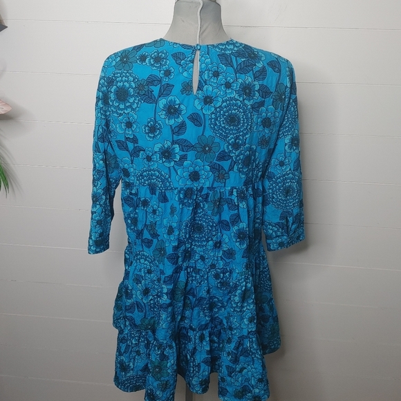 Zara Blogger Favorite. Tiered Baby Doll Mini Dress. - Picture 8 of 16